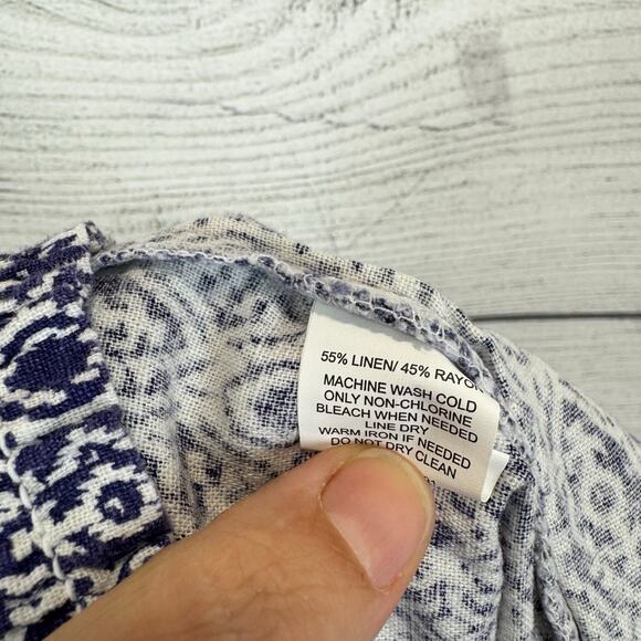 Briggs Plus Size Blue & White Printed Smocked Waist Shorts Size 2X - Picture 9 of 9